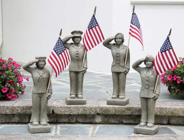 Armed Forces Women Military Branches Statues Set Females Veterans